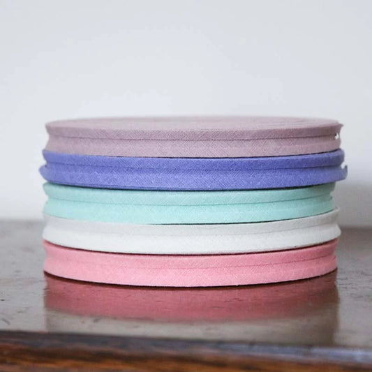 Rhapsew Cotton Light Assorted Bias Binding 1/2inch Width, 5-Pack Deal
